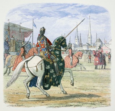 Król Ryszard II przerywa pojedynek między książętami Hereford i Norfolk, 1398 1864 autorstwa James William Edmund Doyle