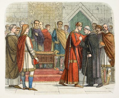 Król Wilhelm I płaci dwór przywódcom angielskim, ok. 1066 1864 r autorstwa James William Edmund Doyle