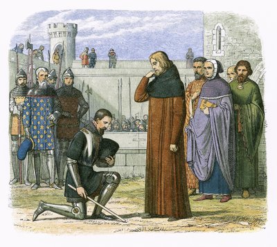 Spotkanie Ryszarda II i Henryka Bollinbroke, na którym Henryk domaga się tronu autorstwa James William Edmund Doyle