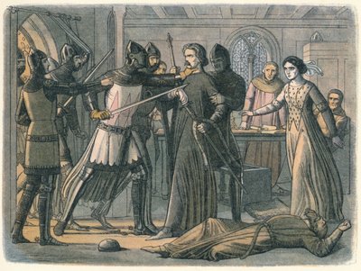 Mortimer zajęty przez króla, 1325 1864 autorstwa James William Edmund Doyle