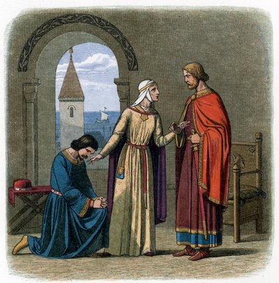 Za radą matki, Eleonory Akwitanii, króla Ryszarda I autorstwa James William Edmund Doyle