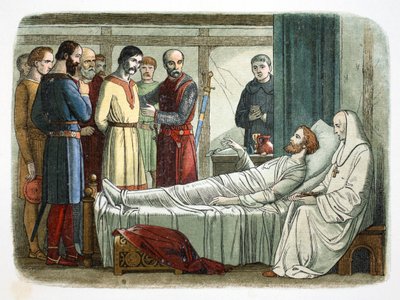 Ryszard I z Anglii przebacza łucznikowi, który go zastrzelił, 1199 1864. autorstwa James William Edmund Doyle