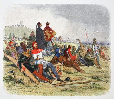 Anglicy czekają na Francuzów w bitwie pod Crecy, Francja 1346 1864 autorstwa James William Edmund Doyle