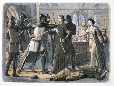 Aresztowanie Sir Rogera Mortimera, Zamek Nottingham, 1330 1864 autorstwa James William Edmund Doyle