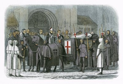 Ciało króla Ryszarda II przywieziono do katedry św. Pawła autorstwa James William Edmund Doyle