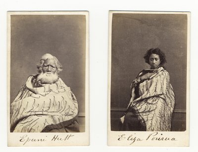 Epuni Hutt i Eliza Porirua, c.1865 (druk albumowy) autorstwa James Wrigglesworth