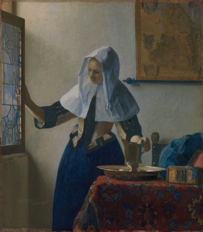 Młoda kobieta z dzbanem na wodę, ok. 1662 (olej na płótnie) autorstwa Johannes Vermeer