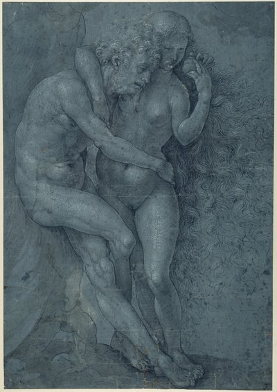 Adam i Ewa (pióro i czarny tusz z białym kolorem ciała na papierze) autorstwa Jan (c.1472 c.1533) Gossaert