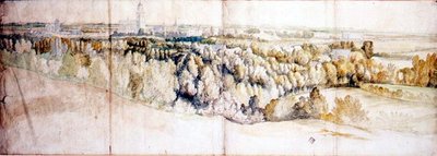 Widok Arnhem od wschodu (ołówek i akwarela) autorstwa Jan (circle of) Siberechts