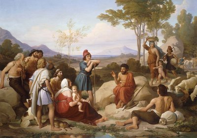 Ezop opowiadający bajkę, autorstwa Jan Adam Janszoon Kruseman