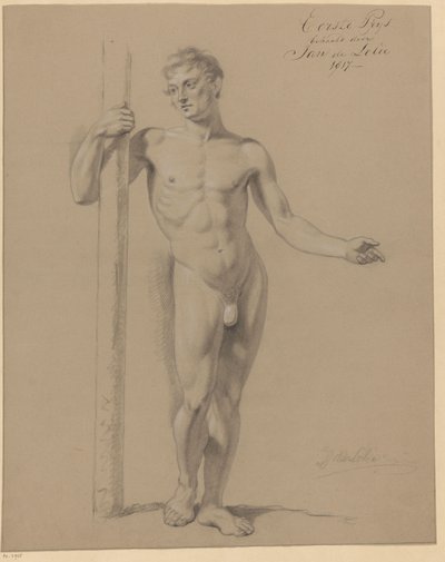 Stojący akt męski, widziany z przodu (I nagroda 1817) autorstwa Jan Adriaan Antonie de Lelie