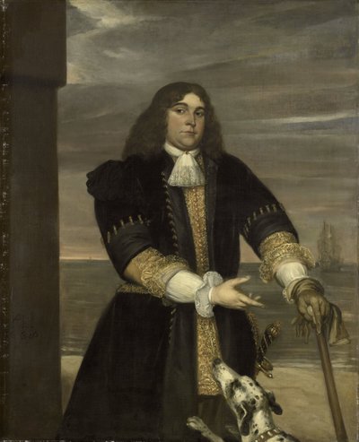 Jan van Gelder (1647-73), kapitan marynarki, pasierb lub Michiel Adriaensz de Ruyter autorstwa Jan Andrea Lievens