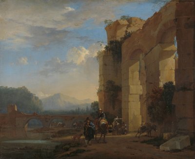 Muleerzy obok włoskiej ruiny Kierowcy osłów obok ruin we Włoszech? autorstwa Jan Asselijn