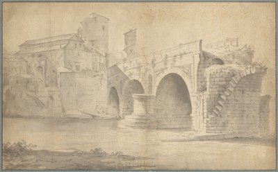 Widok na Ponte Rotto, Rzym autorstwa Jan Asselyn