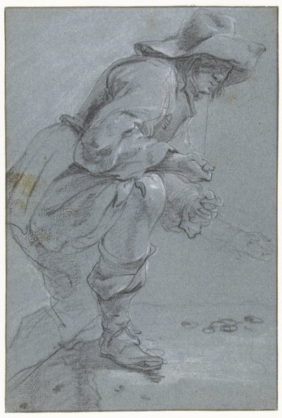 Mężczyzna grający w „Koten” autorstwa Jan Baptist Weenix