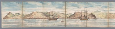 Widok na Świętą Helenę Wyspa św. Heleny z Rhee den 31 marca 1787 (tytuł na obiekcie) autorstwa Jan Brandes