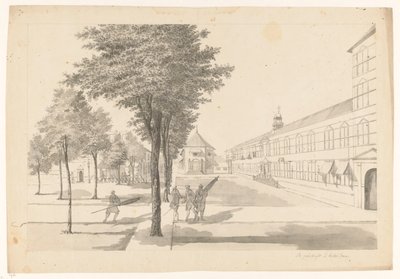 Rząd, kościół zamkowy i straż smoków w zamku w Batavia autorstwa Jan Brandes