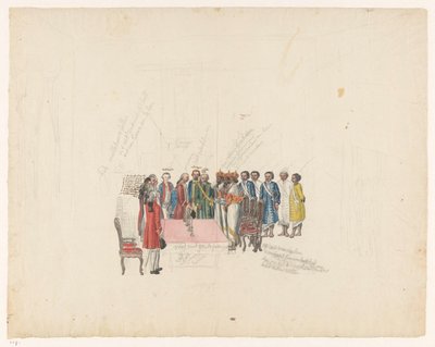 Przyjęcie wysłanników króla Kandy, 1785 autorstwa Jan Brandes