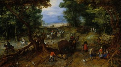 Droga leśna z podróżnikami, 1607. autorstwa Jan Brueghel the Elder