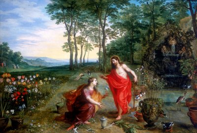 „Noli me tangere” „Nie dotykaj mnie”, XVII wiek. autorstwa Jan Brueghel the Younger