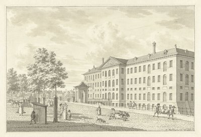 Lands Zeemagazijn w Amsterdamie, przed pożarem w 1791 r. autorstwa Jan Bulthuis (signed by artist)
