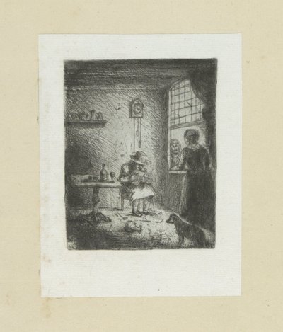 Wnętrze stawia człowieka lezende The Compleat Work of Akwaforty Johna Chalon / Oeuvre Complette des Eaux Fortes par Jean Chalon (tytuł serii) autorstwa Jan Chalon