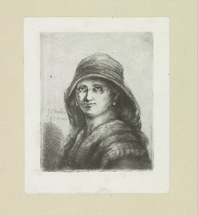 Jonge vrouw zakłada kaptur The Compleat Work of Akwaforty Johna Chalon / Oeuvre Complette des Eaux Fortes par Jean Chalon (tytuł serii) autorstwa Jan Chalon