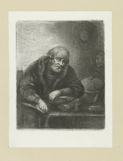 Oude man aan zijn biuro The Compleat Work of Akwaforty Johna Chalon / Oeuvre Complette des Eaux Fortes par Jean Chalon (tytuł serii) autorstwa Jan Chalon