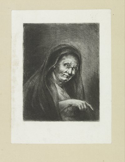 Wijzende oude vrouw The Compleat Work of Akwaforty Johna Chalon / Oeuvre Complette des Eaux Fortes par Jean Chalon (tytuł serii) autorstwa Jan Chalon