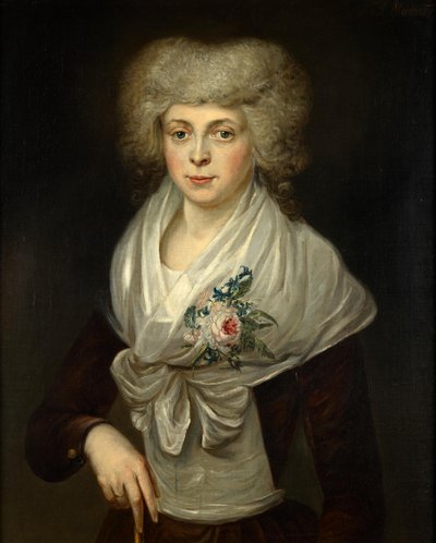 Portret damy z kwiatami autorstwa Jan Cornelis Mertens