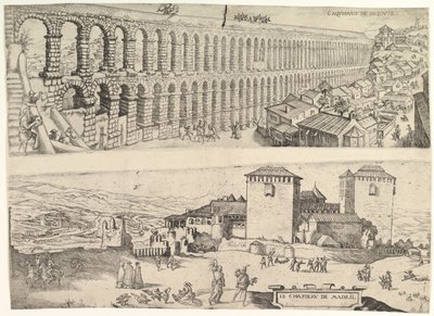 Akwedukt w Segowii i Zamek w Madrycie, 1500-1599. autorstwa Jan Cornelisz Vermeyen