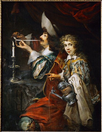 Palacz (olej na płótnie) autorstwa Jan Cossiers