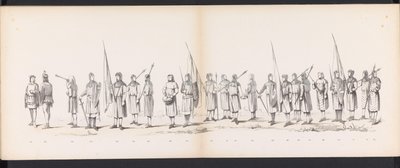 Maskarada uczniów Leiden, 1865 (tablica 13) Procesja w kostiumach zorganizowana przez członków korpusu studenckiego w Leiden w dniu 6 czerwca 1865 r. z okazji 290. rocznicy Leidsche Hoogeschool, przedstawiająca: wjazd Holendrów b autorstwa Jan Daniël Cornelis Carel Willem baron de Constant Rebecque