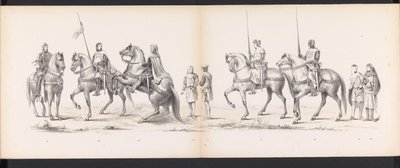 Maskarada uczniów Leiden, 1865 (tablica 14) Procesja w kostiumach zorganizowana przez członków korpusu studenckiego w Leiden w dniu 6 czerwca 1865 r. z okazji 290. rocznicy Leidsche Hoogeschool, przedstawiająca: wjazd Holendrów b autorstwa Jan Daniël Cornelis Carel Willem baron de Constant Rebecque