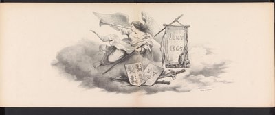 Maskarada studentów z Leiden, 1865 (tytuł) Procesja w kostiumach zorganizowana przez członków korpusu studenckiego w Leiden w dniu 6 czerwca 1865 r., z okazji 290. rocznicy Leidsche Hoogeschool, przedstawiająca: wkroczenie Holendrów do autorstwa Jan Daniël Cornelis Carel Willem baron de Constant Rebecque