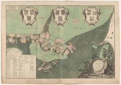 Dokładna mapa stanu i kursu Rio de Berbice. Z tym samym Plantagien znajduje się w kolonii Geoctroyeerde de Berbice. (tytuł na obiekcie) autorstwa Jan Daniël Knapp