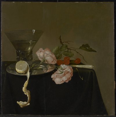 Martwa natura ze szklanką, owocami i różami, ok. 1632-34 autorstwa Jan Davidsz de Heem