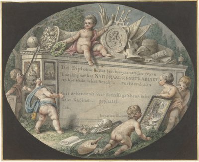 Projekt biletu wstępu do Narodowego Gabinetu Sztuki w Huis ten Bosch autorstwa Jan Gerard Waldorp (possibly)