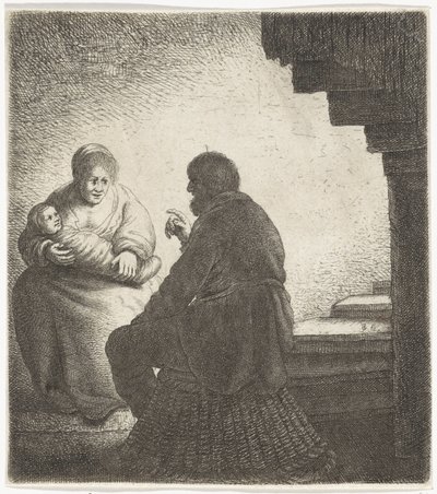 Rodzinne siedzenie przy spiralnych schodach autorstwa Jan Gillisz. van Vliet