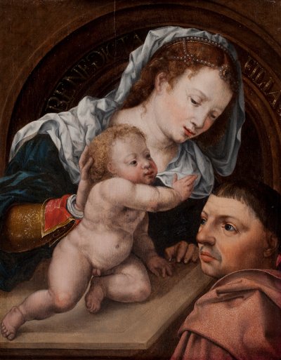 Maryja z Dzieciątkiem Jezus i dawcą obrazu autorstwa Jan Gossaert