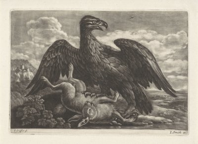 Orzeł stoi na zająca autorstwa Jan Griffier (I) (attributed to workshop of)