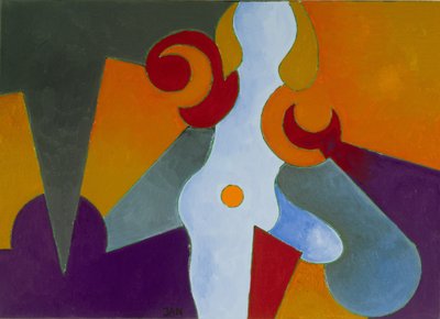 Niebieska Pin-Up Girl, 2009 (olej na płótnie) autorstwa Jan Groneberg