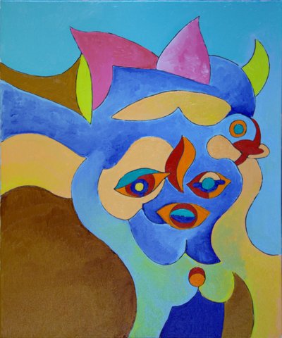 Nie baw się z nią; ona jest złą dziewczynką, 2010 (olej na płótnie) autorstwa Jan Groneberg