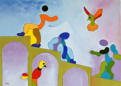 Wznosimy się tam, skąd przyszliśmy, 2009 (olej na płótnie) autorstwa Jan Groneberg