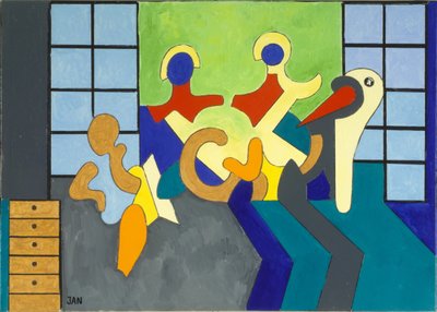 Bocian jest świadkiem, 2009 (olej na płótnie) autorstwa Jan Groneberg