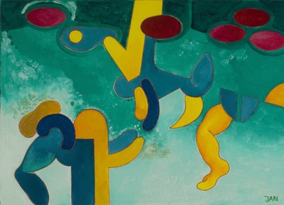 Pod wodą, 2009 (olej na płótnie) autorstwa Jan Groneberg