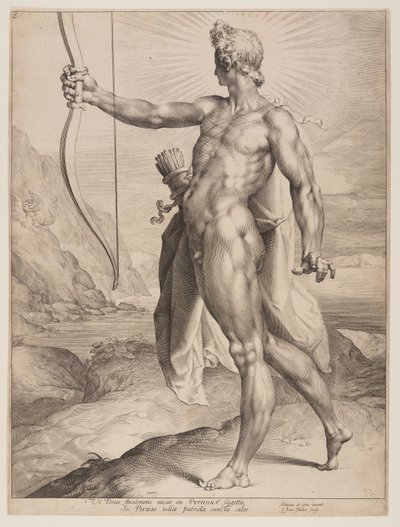 Apollo zabijający pytona autorstwa Jan Harmensz. Muller