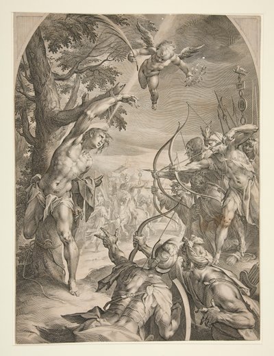 Męczeństwo św. Sebastiana autorstwa Jan Harmensz. Muller