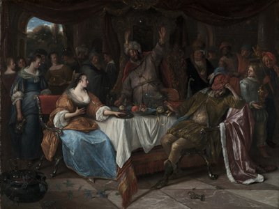 Estera, Aswerus i Haman, ok. 1668 r. autorstwa Jan Havicksz. Steen