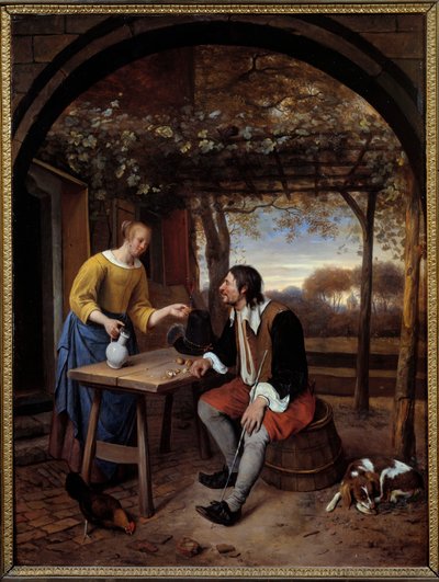 Reszta obrazu podróżnika Jana Steena (1626-1679) autorstwa Jan Havicksz. Steen